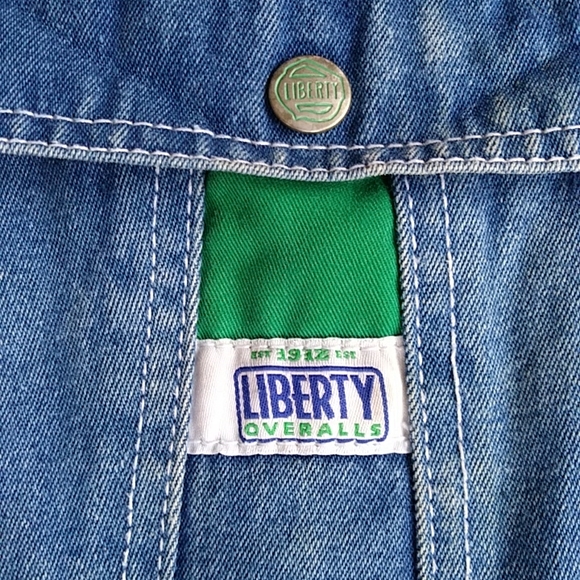 Vtg. Liberty Denim Bib Overalls 56 x 30 Carpenter Coverall Pants Blue - Picture 2 of 16